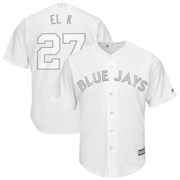 Men's Toronto Blue Jays #27 Vladimir Guerrero Jr. "El K" Majestic White 2019 Players' Weekend Replica Stitched MLB Jersey